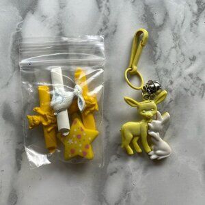 Vintage kids hair clips and deer charm